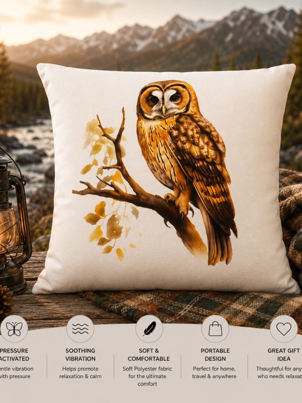 Owl #2 Pressure Activated Massage Pillow